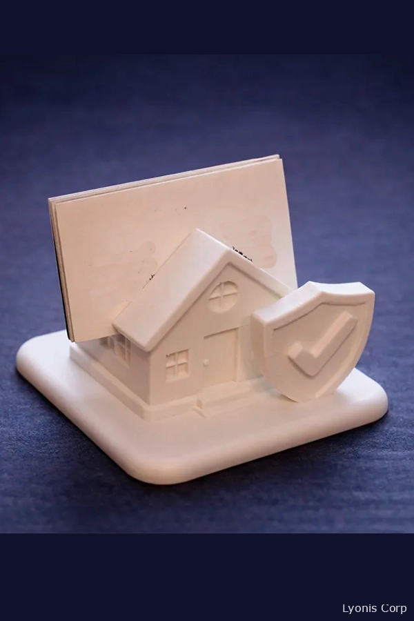 Creative Custom 3D-Printed Home Insurance Business Card Holder
