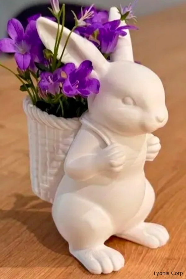 Spring Bunny Basket Container 3D Printed. Many colors available